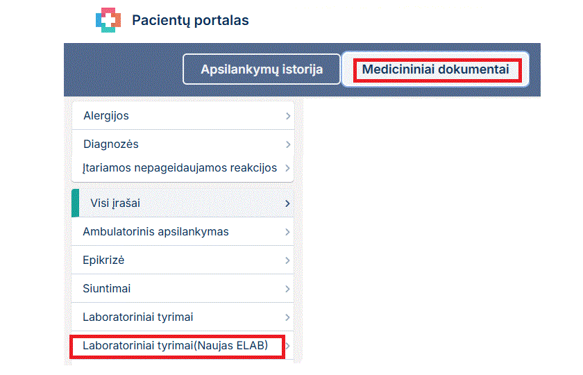Informacija pacientams apie laboratorinių tyrimų rezultatus